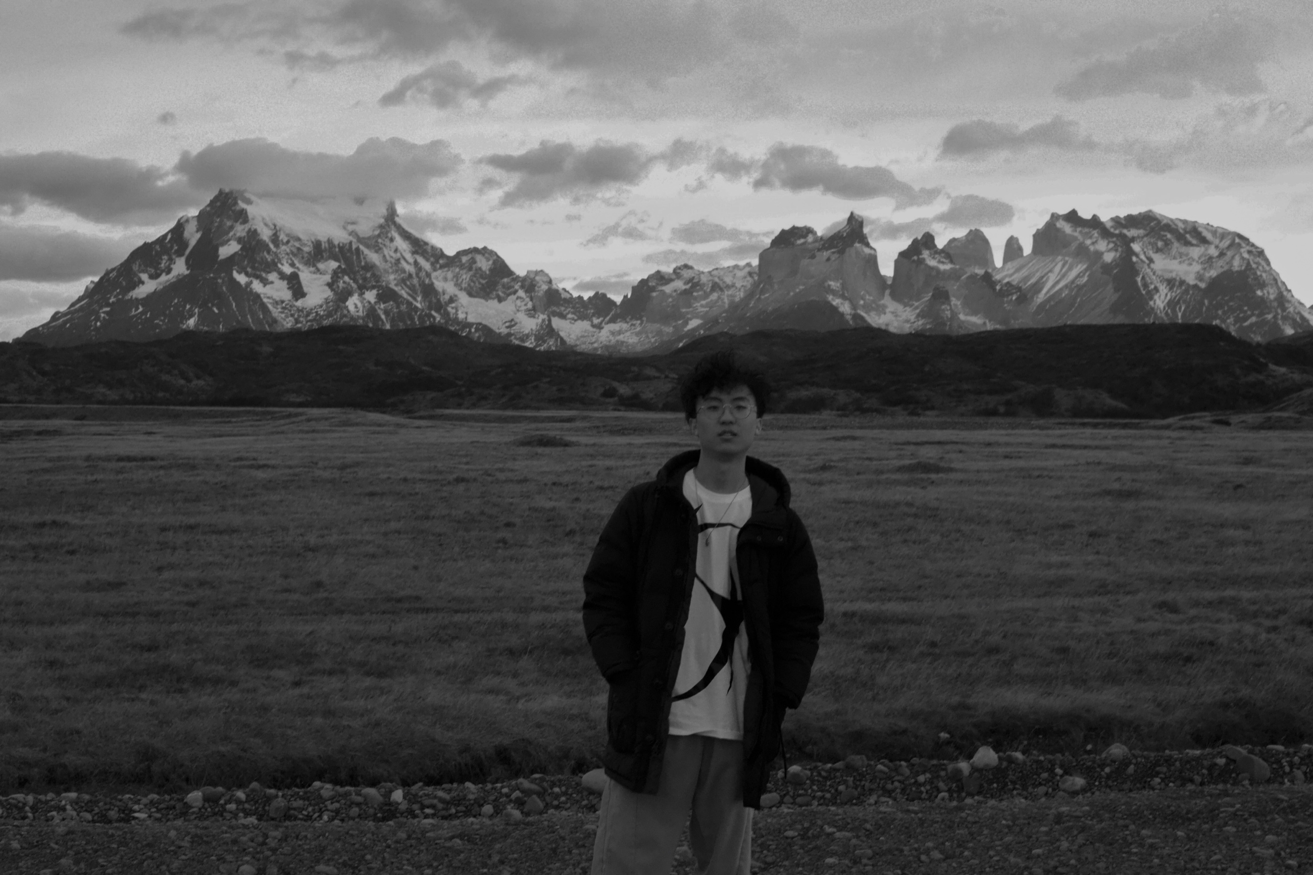 Sihan Chen standing before the mountains of Torres del Paine