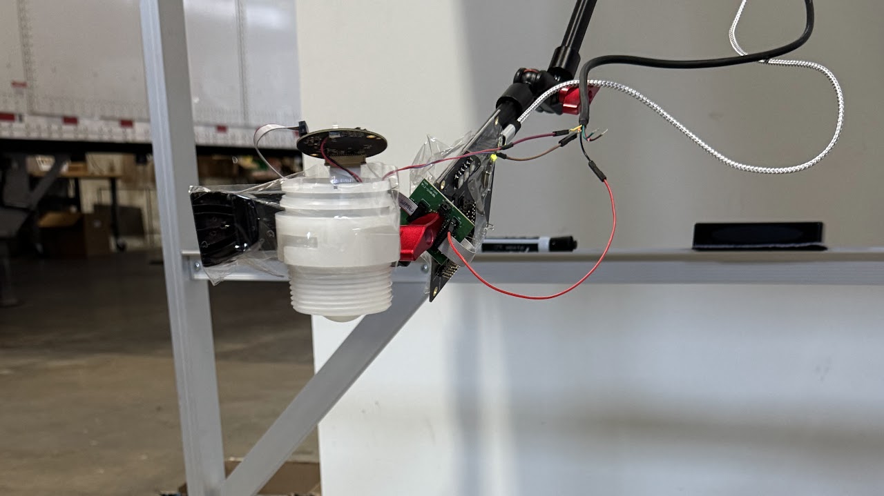 LiDAR material testing setup